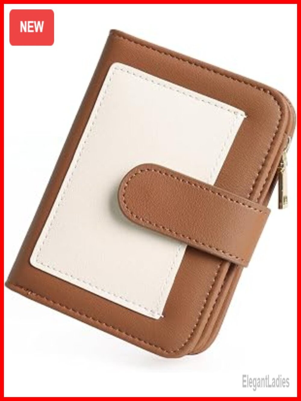 Vegan Leather RFID Blocking Bifold Wallet with Coin Zipper Pocket
